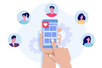 Referral marketing. Refer a friend vector illustration concept. Can use for landing page, mobile app.