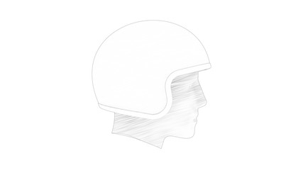 3d rendering of a human with a crash helmet isolated