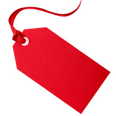 Red gift or price tag - obrazy, fototapety, plakaty