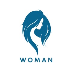 women head and salon logo, icon and template