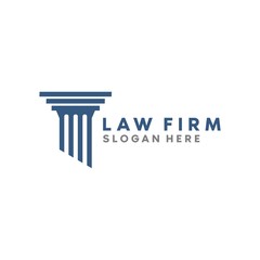 law and pillar logo, icon and template
