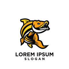 Naklejka premium tiger fish logo icon design vector illustration