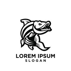 tiger fish logo icon design vector illustration