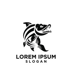 tiger fish logo icon design vector illustration