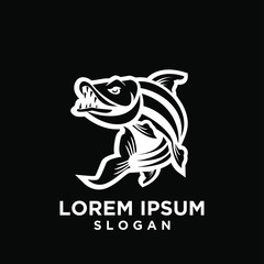 tiger fish logo icon design vector illustration