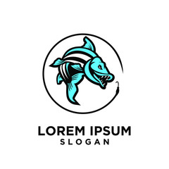 fishing fish logo icon design vector illustration