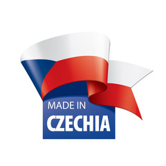 Czechia flag, vector illustration on a white background