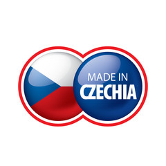 Czechia flag, vector illustration on a white background