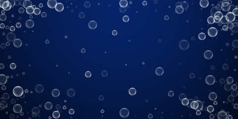 Random soap bubbles abstract background. Blowing b