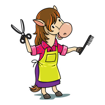 Horse hairdresser Professions ABC. Alphabet H
