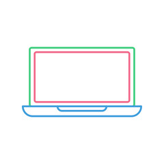 Laptop Notebook icon, modern flat design color sign vector