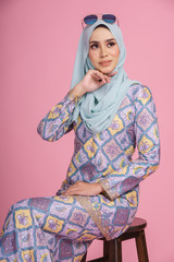 Beautiful female model wearing batik design 