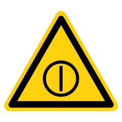 Warning On Off Push-Button Symbol Sign, Vector Illustration, Isolate On White Background Label. EPS10