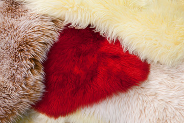 artificial fur carpets of different colors