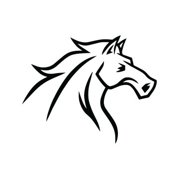 Horse Logo Mascot Vector Line Stylized Illustration