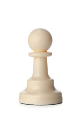 White chess piece isolated on white background