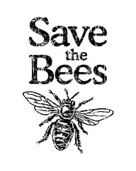 Save the Bees (Distressed Black)