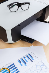 Modern printer machine for home use close up