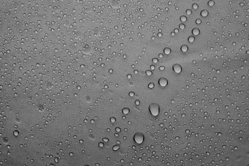 Condensate water droplets on the surface of the material gray