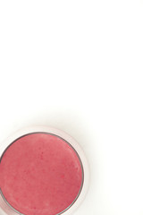 Raspberry Smoothie on white background 