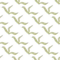 Seamless Algae Seamless Pattern. Modern Digital Design. Marine Repeating Pattern. Modern Fashion Scandinavian Style. Contemporary Colors