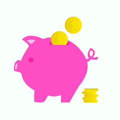 piggy bank with gold coins