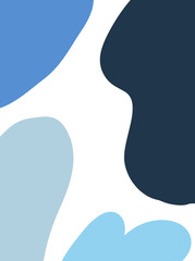 Minimalist vector abstraction with streamlined shapes in blue shades. Simple abstract background.