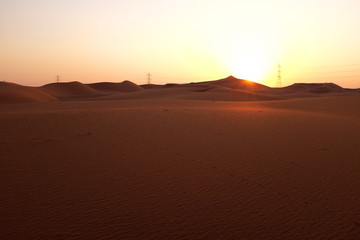 Fototapeta na wymiar Beautiful desert sunrise in Saudi Arabia. Tourism