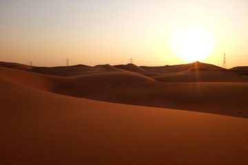Fototapeta na wymiar Beautiful desert sunrise in Saudi Arabia. Travel and Tourism