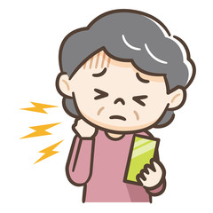 スマホ首　シニア　女性