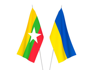 Ukraine and Myanmar flags