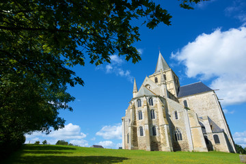 Cerisy-la-Foret church view