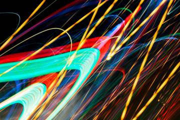 abstract background, dynamic, flow, discharge, lighting, garland, red, neon, blue, green, night,...