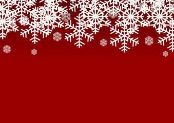 red christmas background with snowflakes