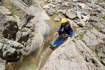 Canyoning in Pyrenees.