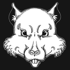 Wild rat vector portrait. Concept image of symbol chinese happy new year 2020. Lunar horoscope sign. Happy new year and mouse.