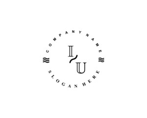 Initial IU vintage logo template