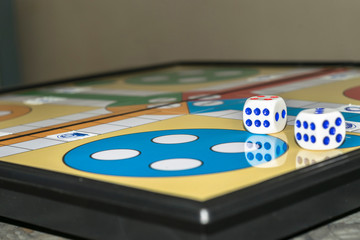ludo game board and it's  dice 