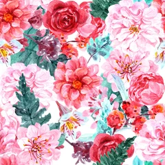 Fotobehang seamless pattern with flowers © Hasun