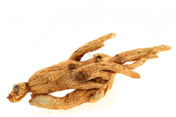 Ginseng on a white background