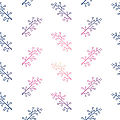 Hand drawn seamless background with berries, vector greeting illustration 