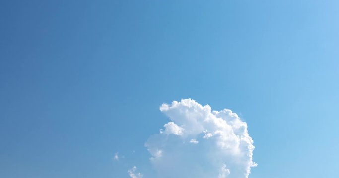 Beautiful clear blue sky with white clouds. 4k Time lapse of clouds.