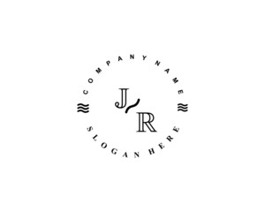 Initial JR vintage logo template	