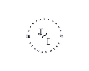 Initial JI vintage logo template	