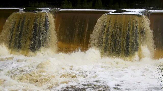 waterfall on Jacare Pepira river in Brotas city