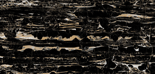 Black marble texture background with brown colored curly veins, Glossy marble texture, It can be...