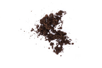 Patch of soil or mud isolated on white background