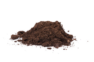 Patch of soil or mud isolated on white background