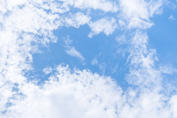 Fototapeta premium The blue sky with clouds around it.This picture has space for putting description.