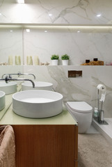 Interior of the bathroom in bright colors